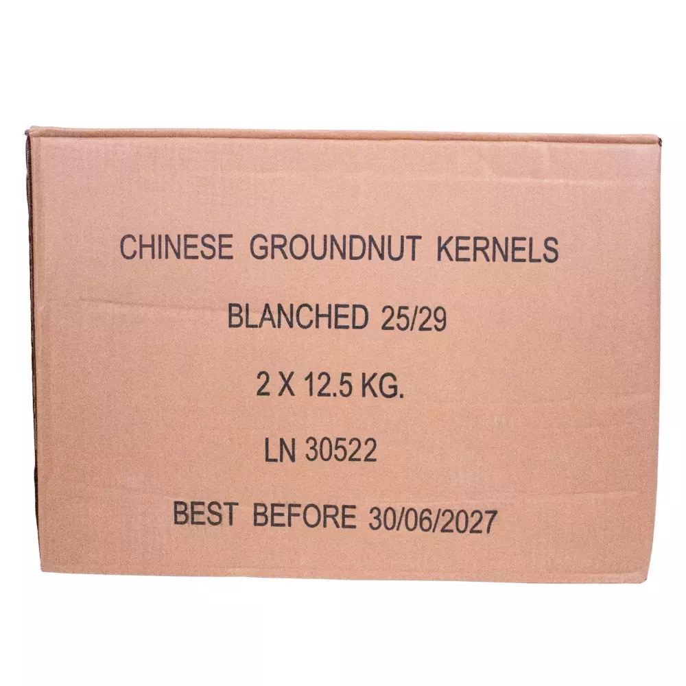 Grondnoten gepeld Shandong 25/29 12,5 kg geblancheerd